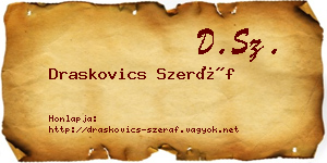 Draskovics Szeráf névjegykártya